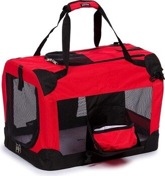 Folding Deluxe 360° Vista View House Pet Crate Red-XL