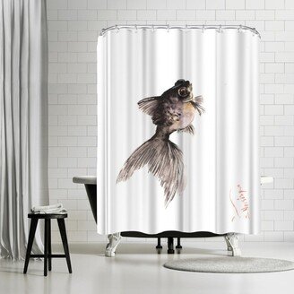 71 x 74 Shower Curtain, Black Moor 7 by Suren Nersisyan