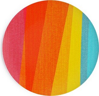 Salad Plates: Geo Stripes Vertical - Multi Salad Plate, Multicolor