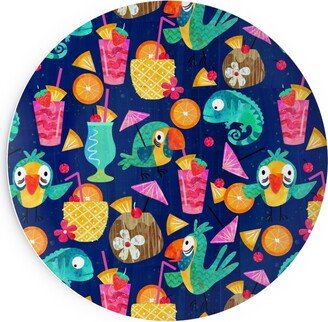 Salad Plates: Chillaxin - Blue On Multi Salad Plate, Multicolor