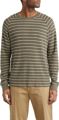 Stripe Waffle Raglan Sleeve Pima Cotton T-Shirt