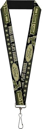 Buckle-Down Lanyard-1.0-Ford F-150 Works Hard, Plays Harder./Stars (Multicolor) Findings