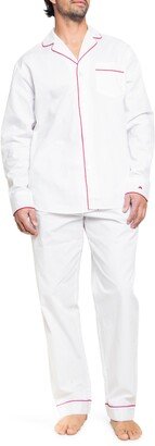 Contrast Piping Cotton Pajamas