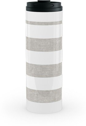 Travel Mugs: Tiles - Rectangles - Stone Stainless Mug, White, 16Oz, Gray