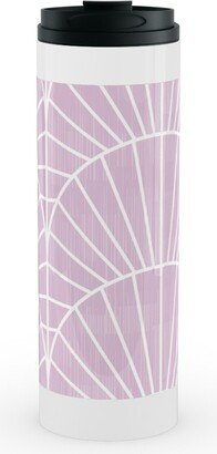 Travel Mugs: Art Deco Fields - Lavender Stainless Mug, White, 16Oz, Purple