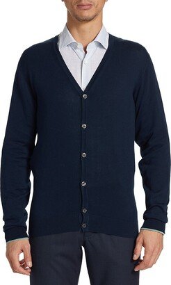 Saks Fifth Avenue Made in Italy Saks Fifth Avenue Men's Slim Fit Lightweight Cotton Cardigan