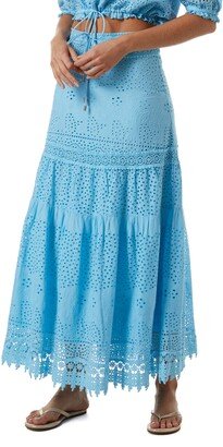 Alessia Eyelet Cover-Up Maxi Skirt