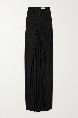 Twisted Knitted Maxi Skirt - Black