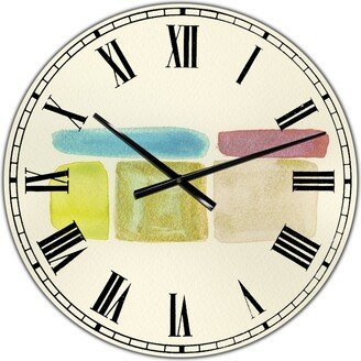 Designart Cubist Color Composition Ii Oversized Mid-Century Wall Clock - 36