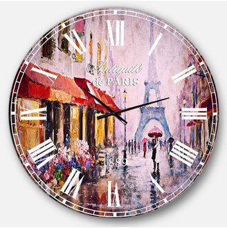 Designart Cityscapes Oversized Round Metal Wall Clock - 36 x 36