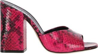 Anja Snakeskin-Effect Heeled Mules