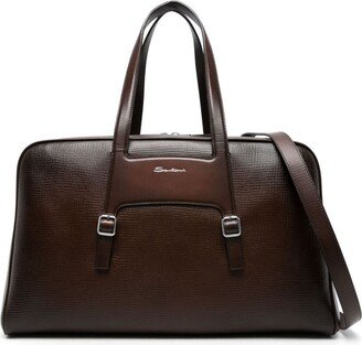 Logo-Lettering Leather Holdall