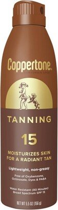 Tanning Sunscreen Spray - Water Resistant Spray Sunscreen - SPF 15 - 5.5oz