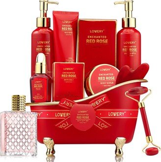 Lovery Luxe 11Pc Red Rose Bath & Body Set