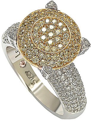 Suzy Levian CZ Jewelry Suzy Levian Silver Pave Yellow Cz Ring