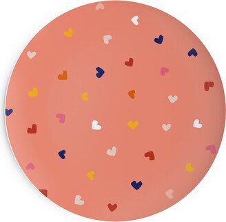 Salad Plates: Heart Sprinkles - Pink Salad Plate, Pink