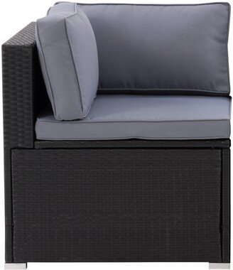 Parksville Patio Sectional Corner Chair, Black/Grey