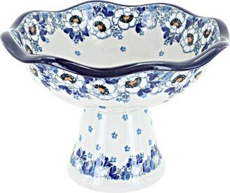 Blue Rose Pottery Blue Rose Polish Pottery Georgia Blue Small Pedestal Dish