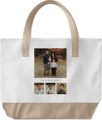 Large Tote Bags: Hero Gallery Of Four Large Tote, Beige, Photo Personalization, Large Tote, Multicolor