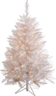 3.5' Sparkle White Spruce Artificial Christmas Tree, Clear Dura-lit Incandescent Lights