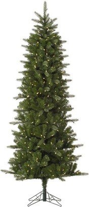 4.5' Carolina Pencil Spruce Artificial Christmas Tree, Warm White Dura-Lit® LED Lights In a 17Lx17Wx5H base.