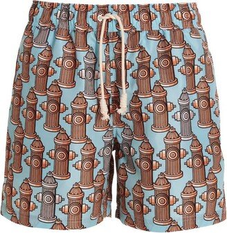 Fire Hydrant Drawstring Swim Shorts