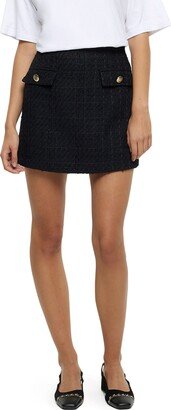 Bouclé A-Line Miniskirt