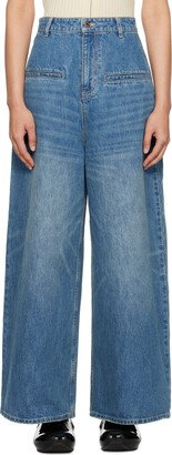 Fax Copy Express Blue Relaxed-Fit Jeans