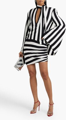 Striped jersey mini dress