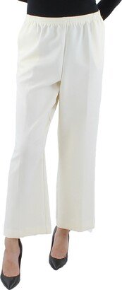 Petites Womens Classic Fit Pull On Straight Leg Pants