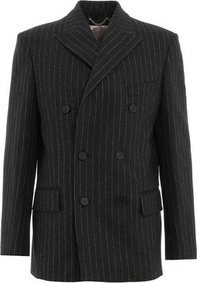 Double-Breasted Striped Blazer-AA