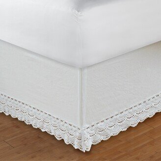 White Crochet Lace 18-inch Drop Bedskirt