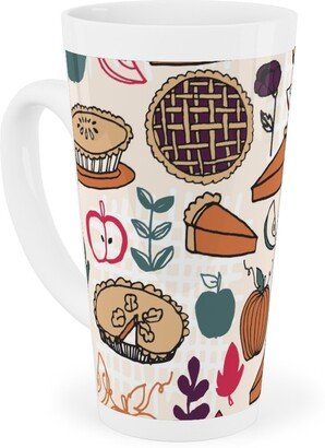 Mugs: Thanksgiving Apple And Pumpkin Pies Tall Latte Mug, 17Oz, Multicolor