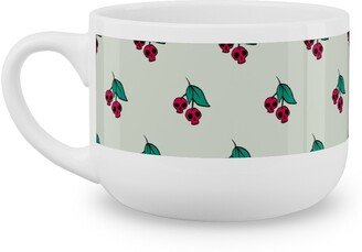 Mugs: Skull Cherries Latte Mug, White, 25Oz, Multicolor