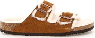 Arizona Buckle-Detailed Shearling Sandals