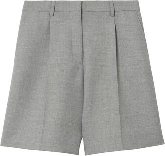 Wide-Leg Wool Tailored Shorts