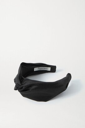 Twist Silk-satin Headband - Black