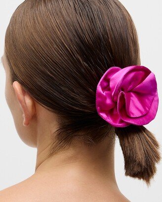 Silk rosette hair tie