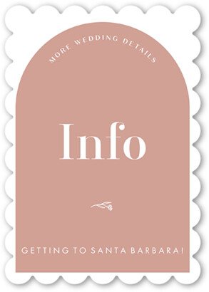 Enclosure Cards: Earthy Arch Wedding Enclosure Card, Pink, Signature Smooth Cardstock, Scallop