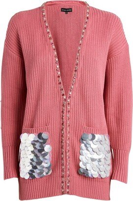 Izaak Azanei Cotton Embellished Cardigan