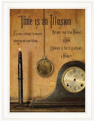 Time is an Illusion by Billy Jacobs, Ready to hang Framed Print, White Frame, 21