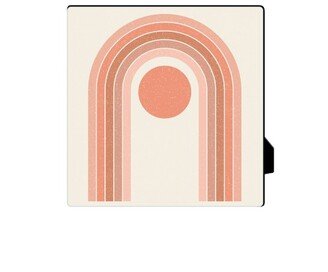 Desktop Plaques: Blush Arch Desktop Plaque, Rectangle Ornament, 5X5, Multicolor