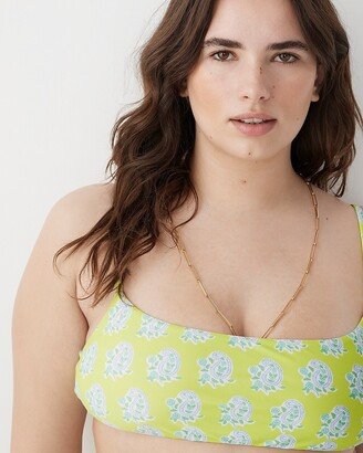 SZ Blockprints™ X squareneck bikini top in green paisley