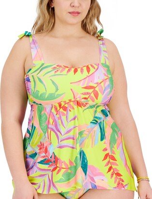 Plus Size Costa Bella Tie-Strap Tankini Swim Top