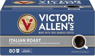 Victor Allen's Coffee Italian Roast Single Serve Coffee Pods, 80 Ct