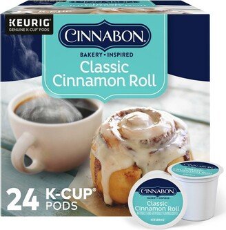 24ct Cinnabon Classic Cinnamon Roll Keurig K-Cup Coffee Pods Flavored Coffee Light Roast