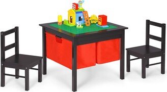 2-in-1 Kids Activity Table & 2 Chairs Set w/Storage Building - See Details