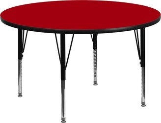 Lancaster Home 48'' Round Thermal Laminate Activity Table - Adjustable Short Legs