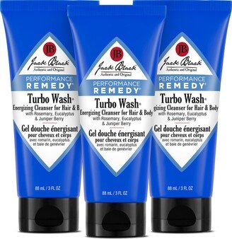 Road Warriors Turbo Wash® Energizing Cleanser for Hair & Body 3-Pack $30 Value