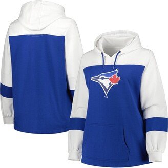 Women's Royal Toronto Blue Jays Plus Size Colorblock Pullover Hoodie